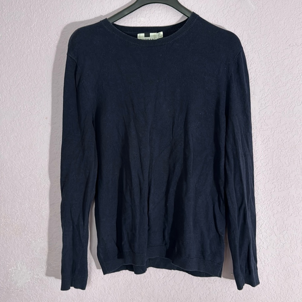 Topman Navy Blue Crewneck Knit Sweater